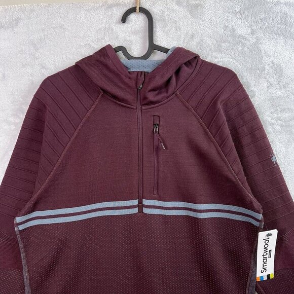 Smartwool Intraknit Active Full Zip Merino Jacket Men's M Maroon Quick Dry Hike - Picture 2 of 14